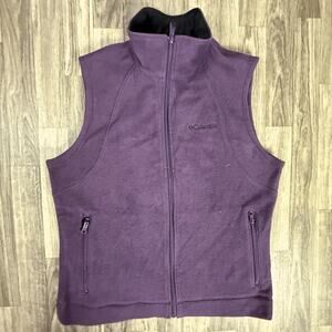 Columbia Women’s Purple Full-Zip Fleece Vest Outdoor Sleeveless Jacket